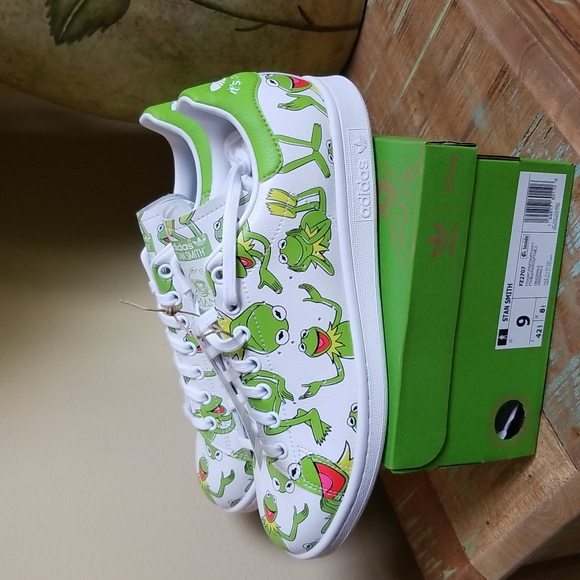 NWT Adidas Stan Smith Kermit The Frog - SZ 9 - Picture 7 of 13